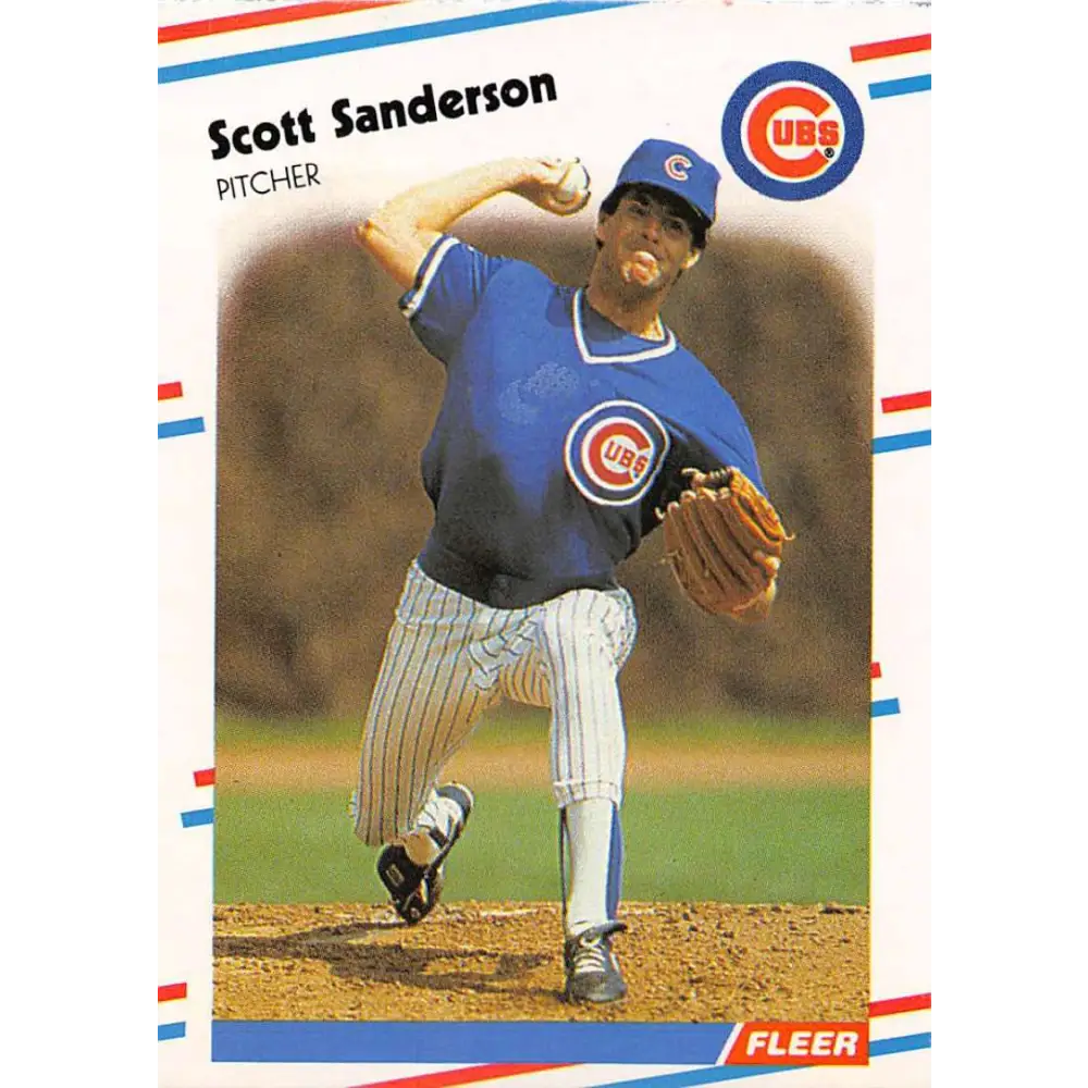 1988 Fleer #432 Scott Sanderson EX Excellent Chicago Cubs Baseball Card  Image 1