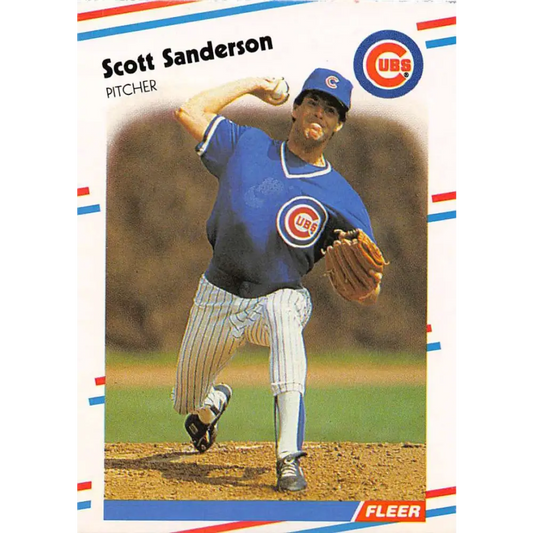 1988 Fleer #432 Scott Sanderson EX Excellent Chicago Cubs Baseball Card  Image 1
