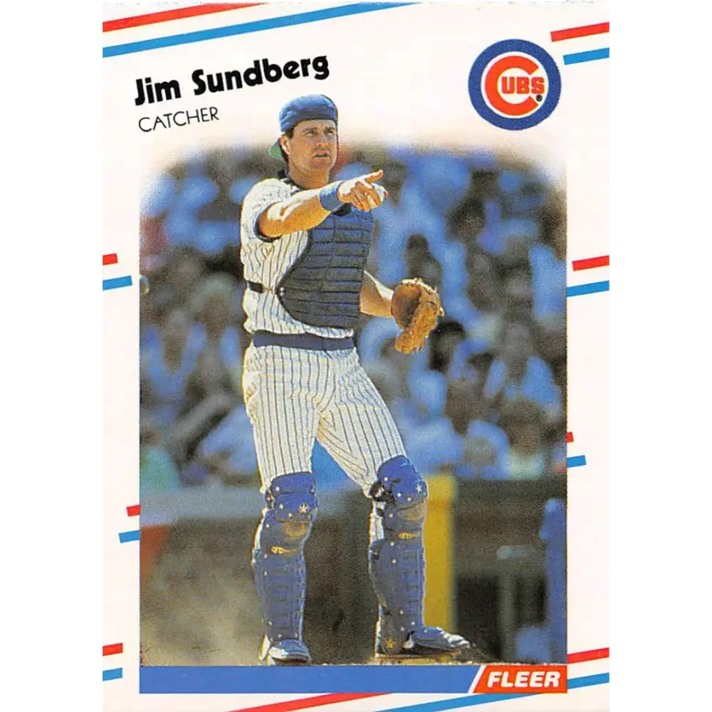 1988 Fleer #434 Jim Sundberg EX Excellent Chicago Cubs Baseball Card  Image 1