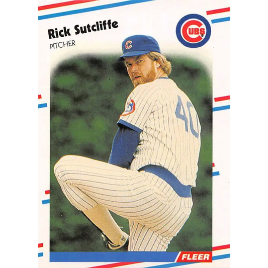 1988 Fleer #435 Rick Sutcliffe EX Excellent Chicago Cubs Baseball Card  Image 1