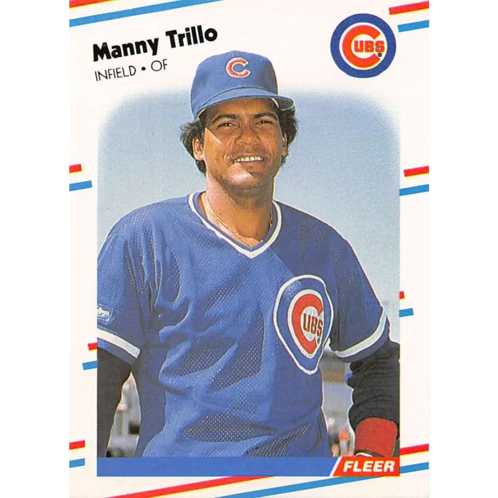 1988 Fleer #436 Manny Trillo EX Excellent Chicago Cubs Baseball Card  Image 1