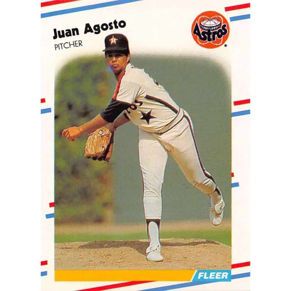 1988 Fleer #437 Juan Agosto EX Excellent Houston Astros Baseball Card  Image 1