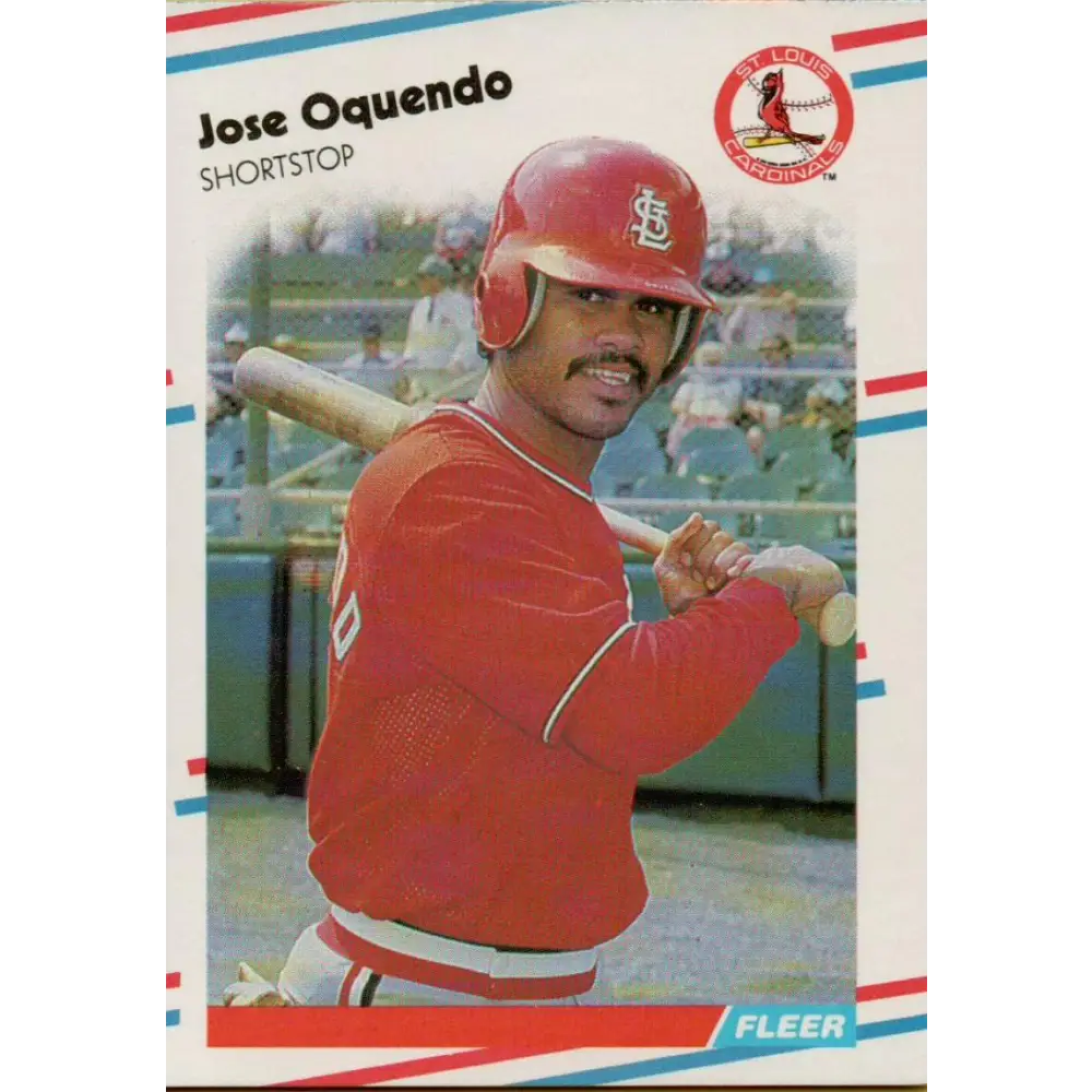 1988 Fleer #44 Jose Oquendo EX Excellent St. Louis Cardinals Baseball Card  Image 1
