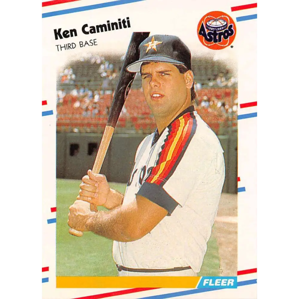 1988 Fleer #441 Ken Caminiti EX Excellent RC Rookie Houston Astros Baseball Card  Image 1