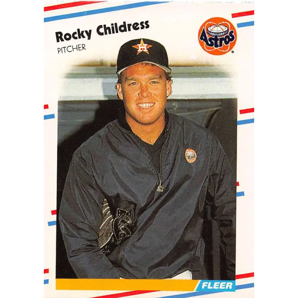 1988 Fleer #442 Rocky Childress EX Excellent RC Rookie Houston Astros Baseball Card  Image 1