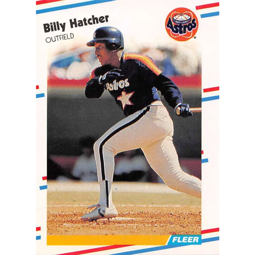 1988 Fleer #449 Billy Hatcher EX Excellent Houston Astros Baseball Card  Image 1