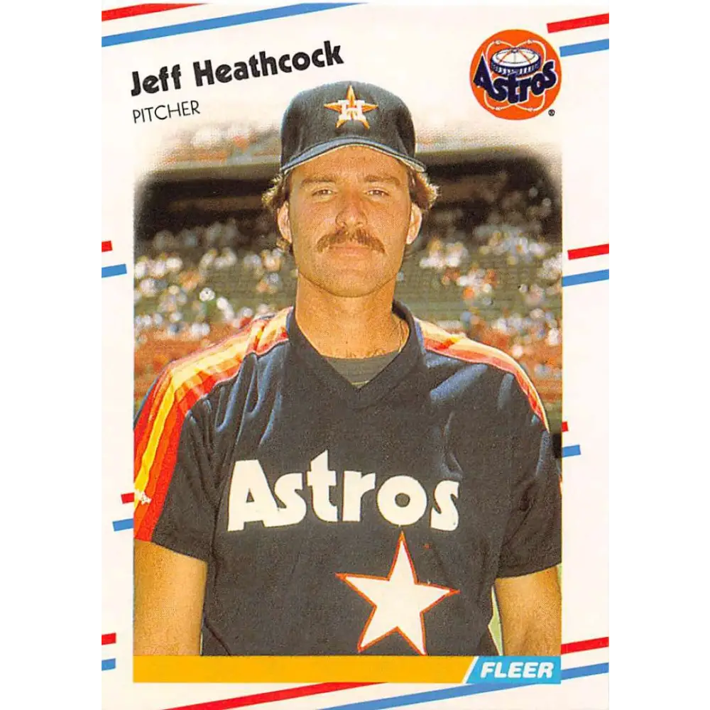 1988 Fleer #450 Jeff Heathcock EX Excellent Houston Astros Baseball Card  Image 1