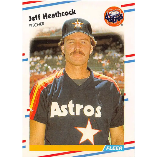 1988 Fleer #450 Jeff Heathcock EX Excellent Houston Astros Baseball Card  Image 1