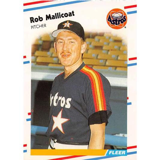 1988 Fleer #452 Rob Mallicoat EX Excellent RC Rookie Houston Astros Baseball Card  Image 1