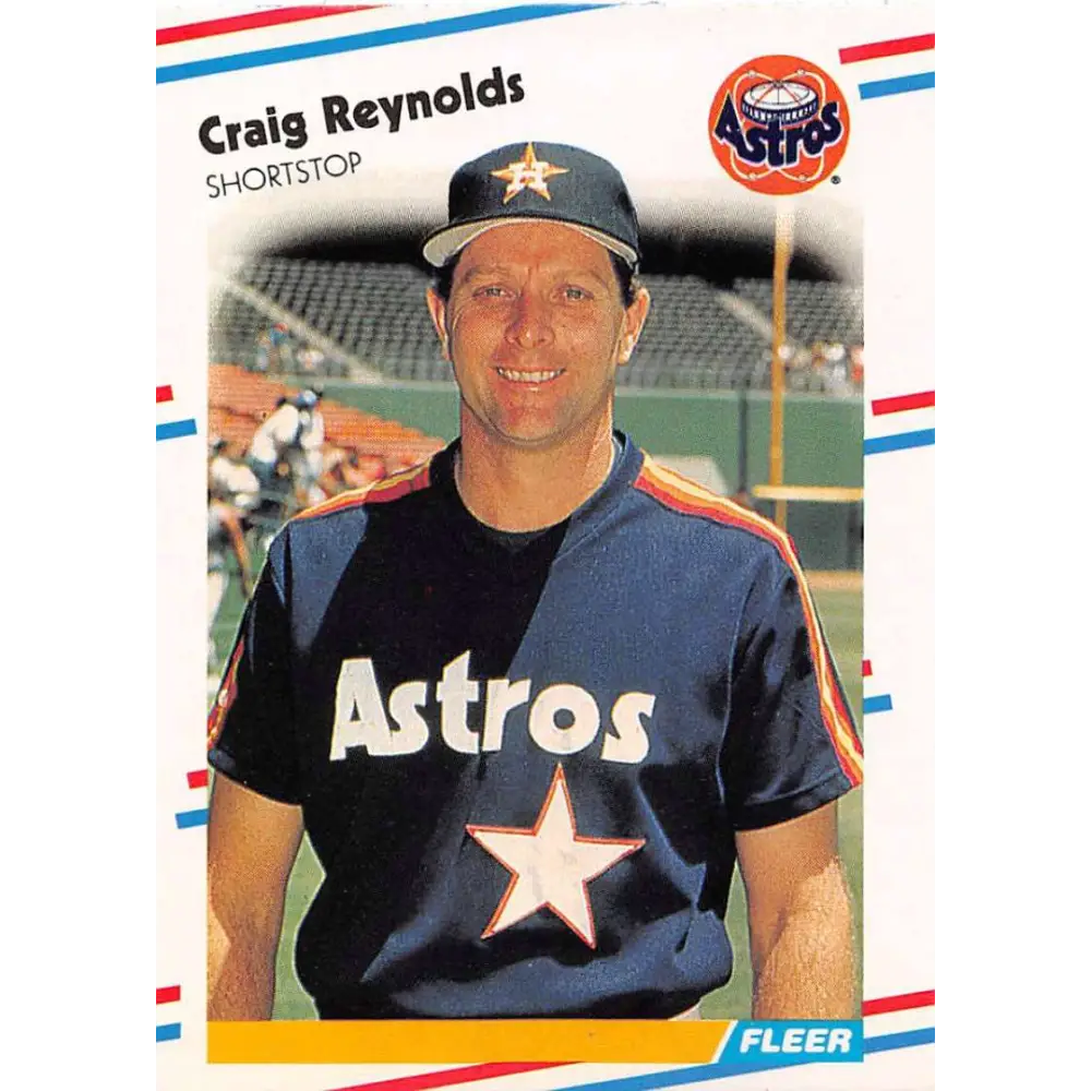1988 Fleer #454 Craig Reynolds EX Excellent Houston Astros Baseball Card  Image 1