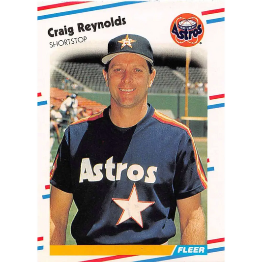 1988 Fleer #454 Craig Reynolds EX Excellent Houston Astros Baseball Card  Image 1