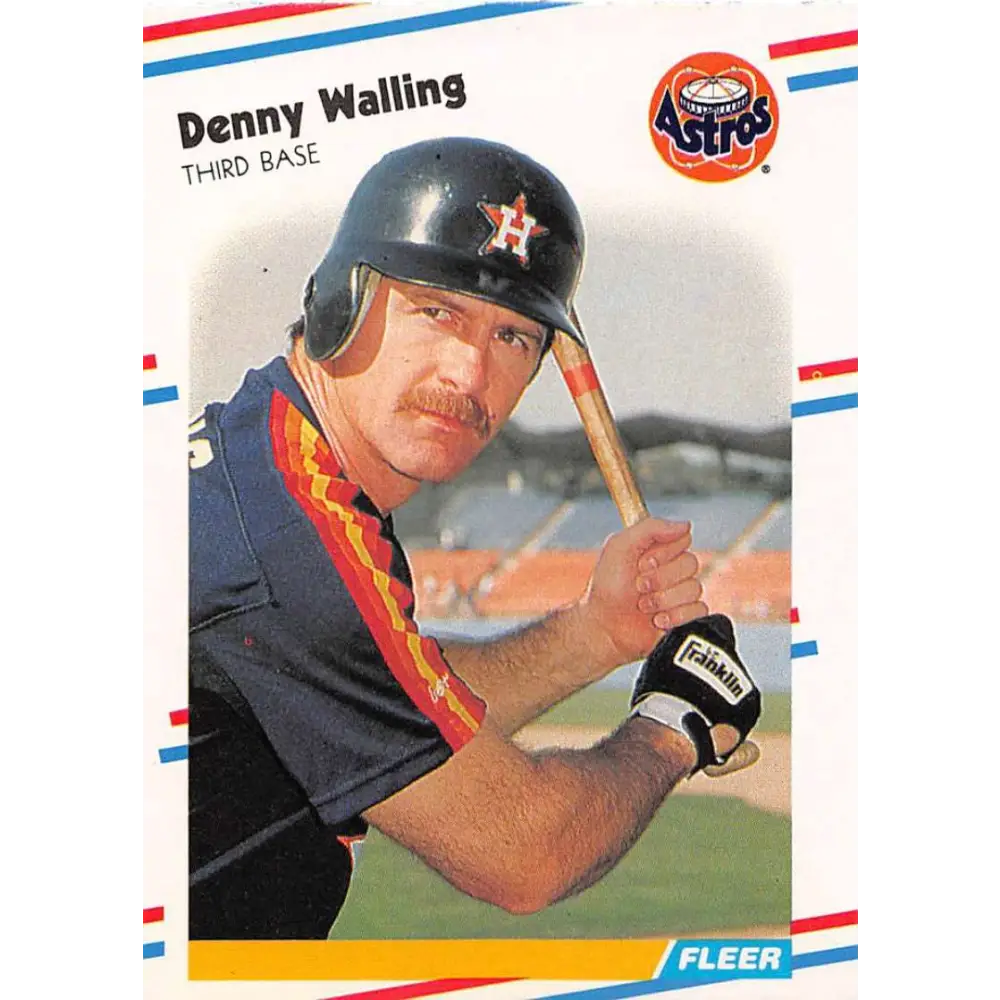 1988 Fleer #458 Denny Walling EX Excellent Houston Astros Baseball Card  Image 1