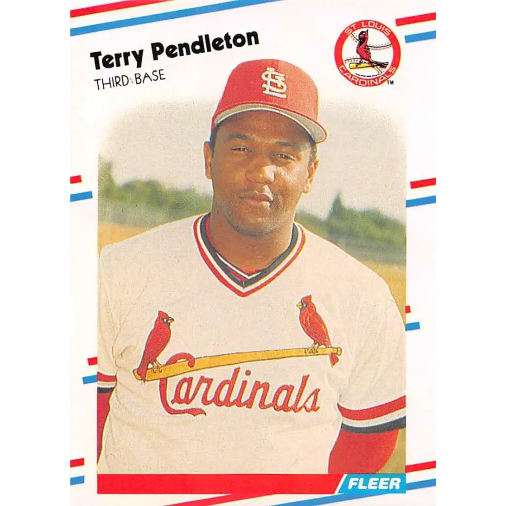 1988 Fleer #46 Terry Pendleton EX Excellent St. Louis Cardinals Baseball Card  Image 1