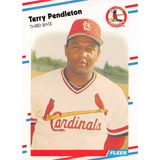 1988 Fleer #46 Terry Pendleton EX Excellent St. Louis Cardinals Baseball Card  Image 1