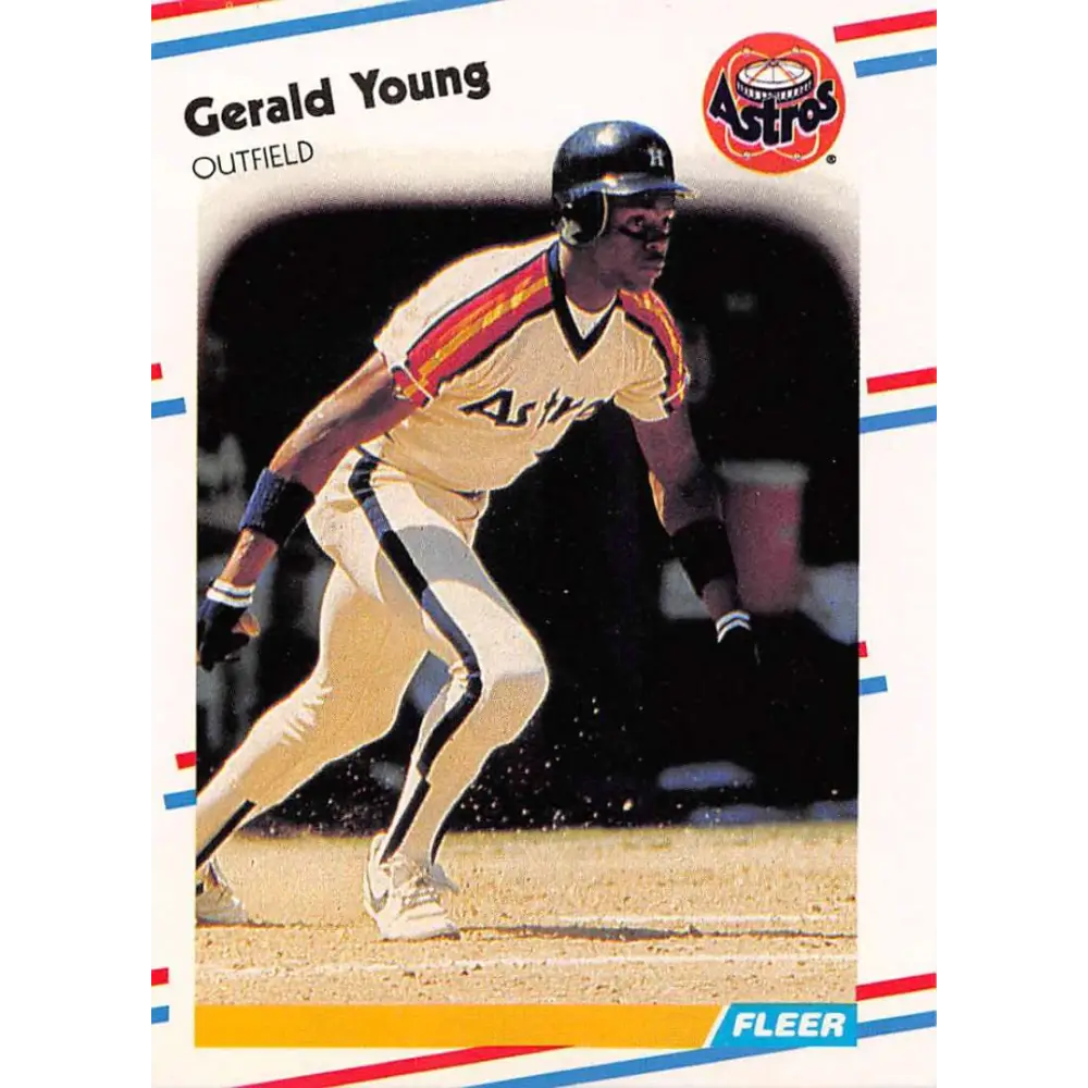 1988 Fleer #460 Gerald Young EX Excellent Houston Astros Baseball Card  Image 1