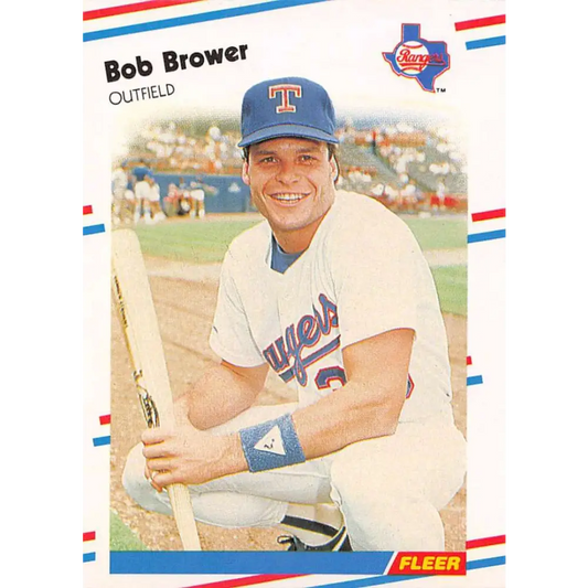1988 Fleer #461 Bob Brower EX Excellent Texas Rangers Baseball Card  Image 1