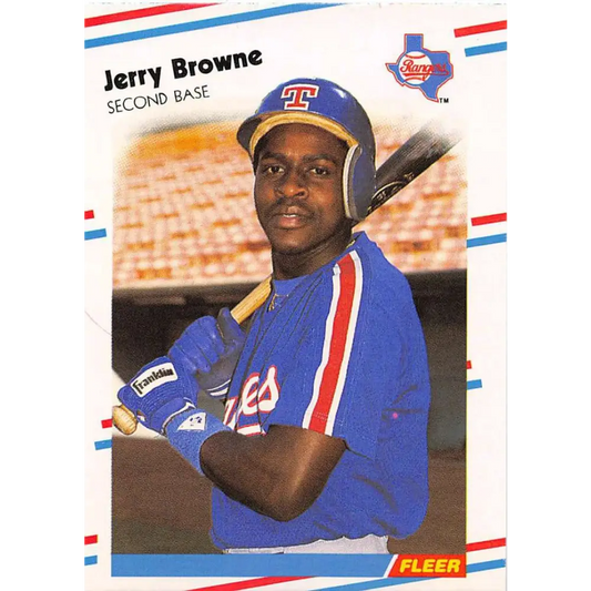 1988 Fleer #462b Jerry Browne EX Excellent Texas Rangers Baseball Card  Image 1