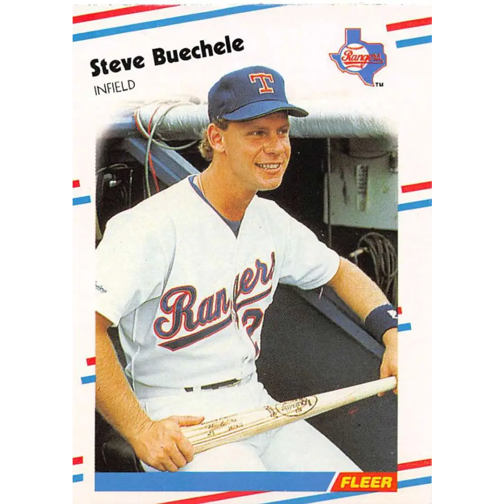 1988 Fleer #463 Steve Buechele EX Excellent Texas Rangers Baseball Card  Image 1