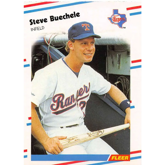 1988 Fleer #463 Steve Buechele EX Excellent Texas Rangers Baseball Card  Image 1