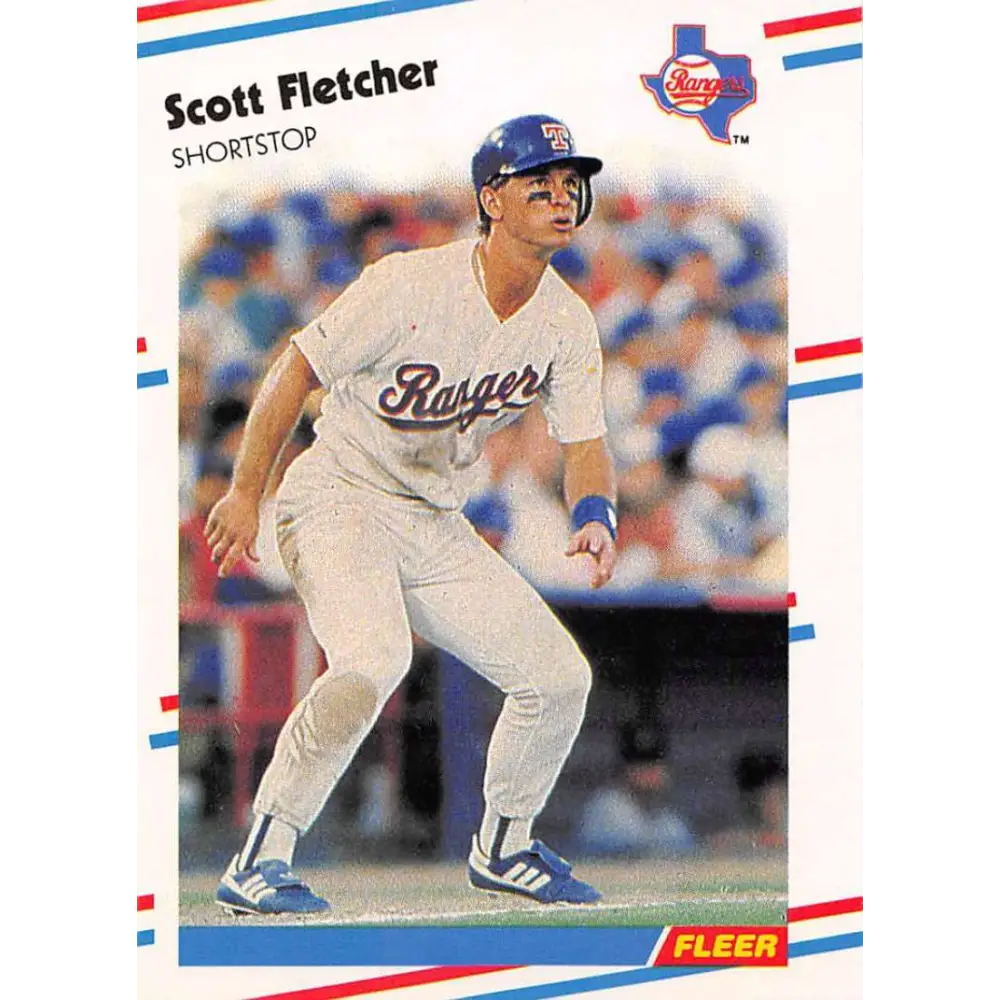 1988 Fleer #466 Scott Fletcher EX Excellent Texas Rangers Baseball Card  Image 1