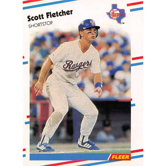1988 Fleer #466 Scott Fletcher EX Excellent Texas Rangers Baseball Card  Image 1