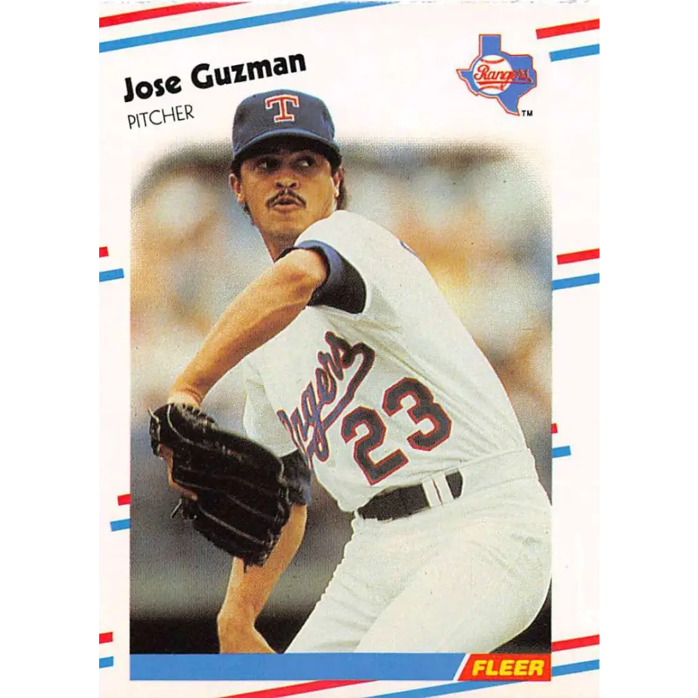 1988 Fleer #467 Jose Guzman EX Excellent Texas Rangers Baseball Card  Image 1