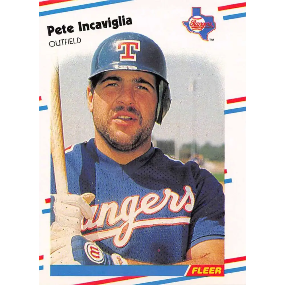 1988 Fleer #470 Pete Incaviglia EX Excellent Texas Rangers Baseball Card  Image 1