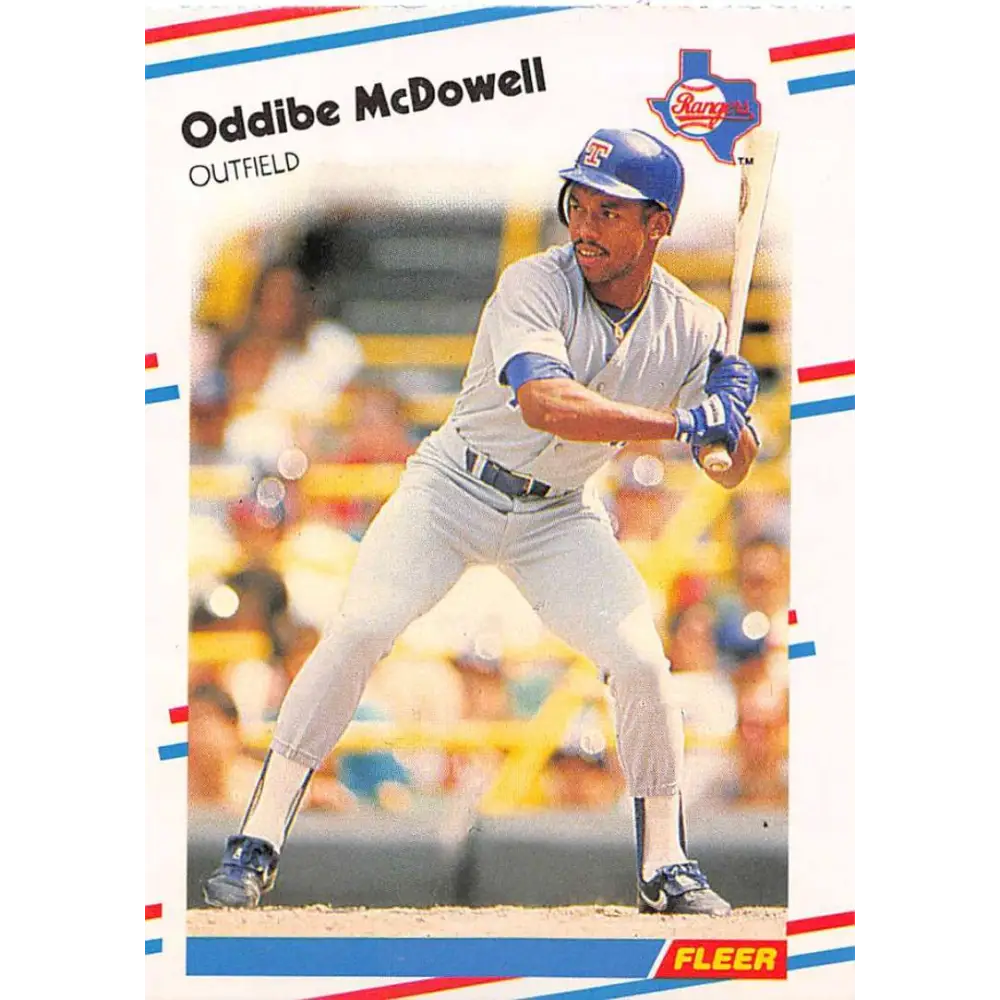 1988 Fleer #473 Oddibe McDowell EX Excellent Texas Rangers Baseball Card  Image 1
