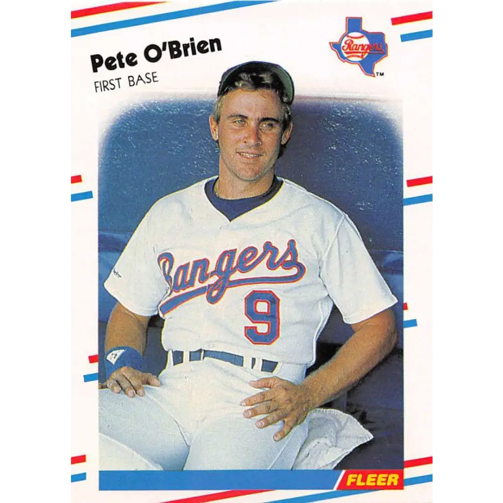 1988 Fleer #475 Pete O'Brien EX Excellent Texas Rangers Baseball Card  Image 1