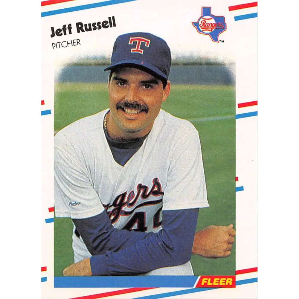 1988 Fleer #478 Jeff Russell EX Excellent Texas Rangers Baseball Card  Image 1