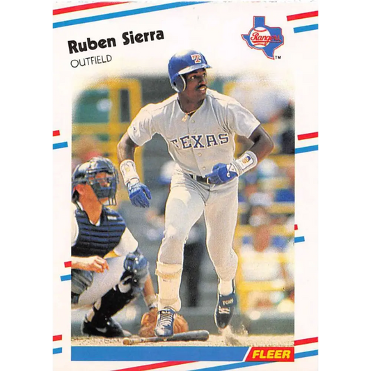 1988 Fleer #479 Ruben Sierra EX Excellent Texas Rangers Baseball Card  Image 1