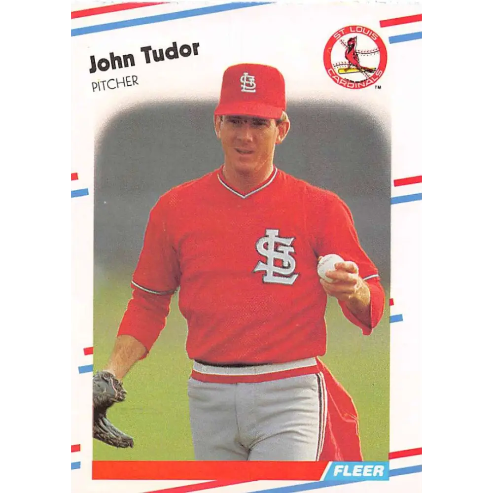1988 Fleer #48 John Tudor EX Excellent St. Louis Cardinals Baseball Card  Image 1