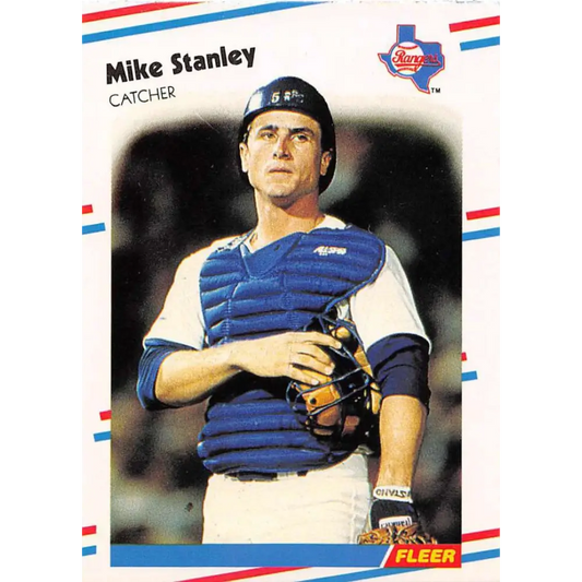 1988 Fleer #480 Mike Stanley EX Excellent Texas Rangers Baseball Card  Image 1