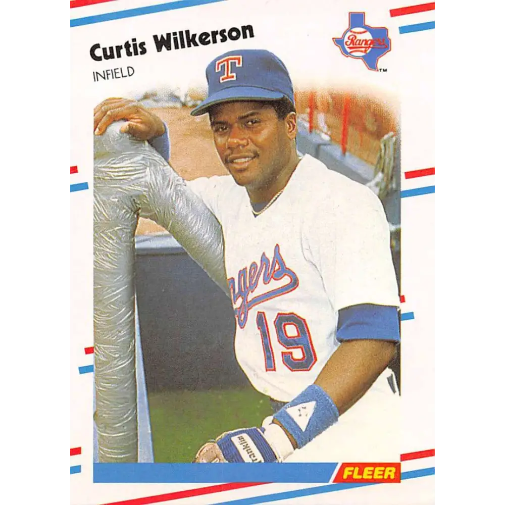 1988 Fleer #481 Curtis Wilkerson EX Excellent Texas Rangers Baseball Card  Image 1