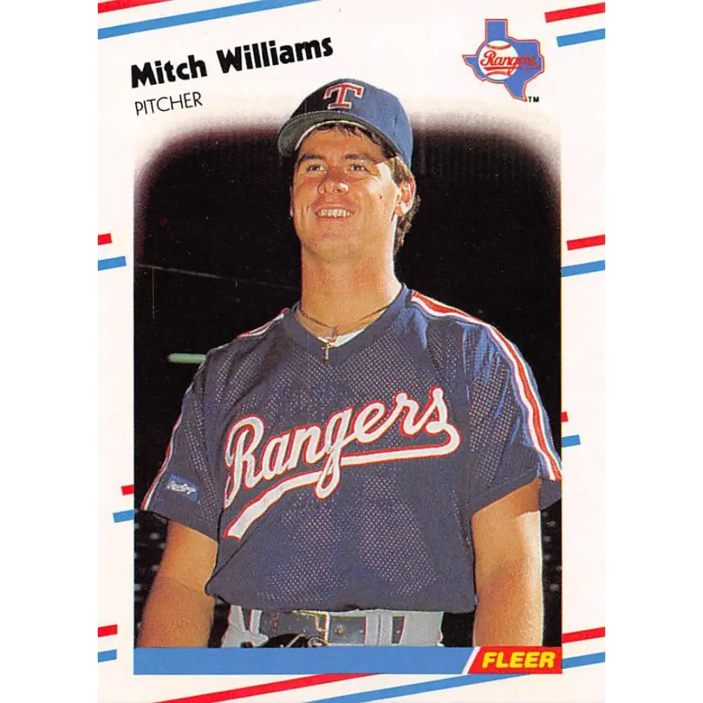 1988 Fleer #482 Mitch Williams EX Excellent Texas Rangers Baseball Card  Image 1