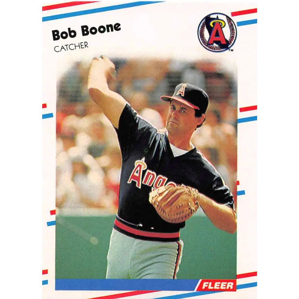 1988 Fleer #485 Bob Boone EX Excellent California Angels Baseball Card  Image 1