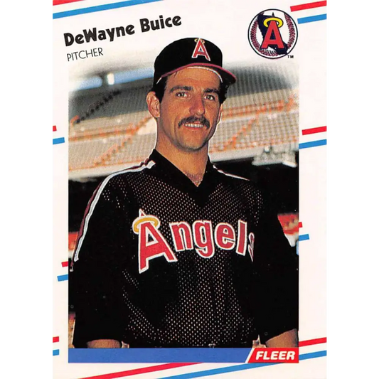 1988 Fleer #487 De Wayne Buice EX Excellent RC Rookie California Angels Baseball Card  Image 1
