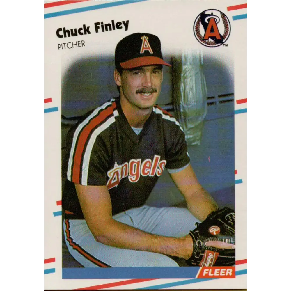 1988 Fleer #489 Chuck Finley EX Excellent California Angels Baseball Card  Image 1