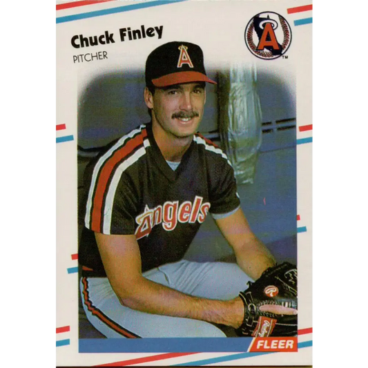 1988 Fleer #489 Chuck Finley EX Excellent California Angels Baseball Card  Image 1