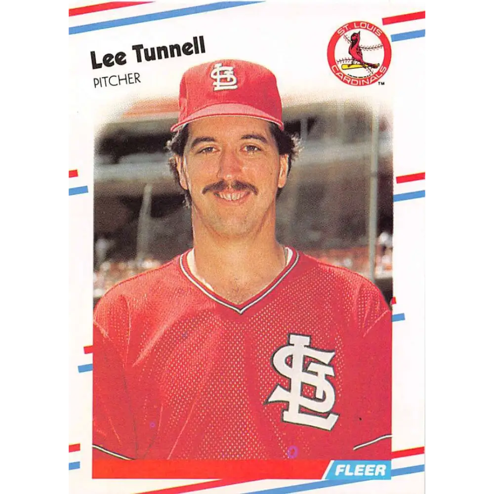 1988 Fleer #49 Lee Tunnell EX Excellent St. Louis Cardinals Baseball Card  Image 1