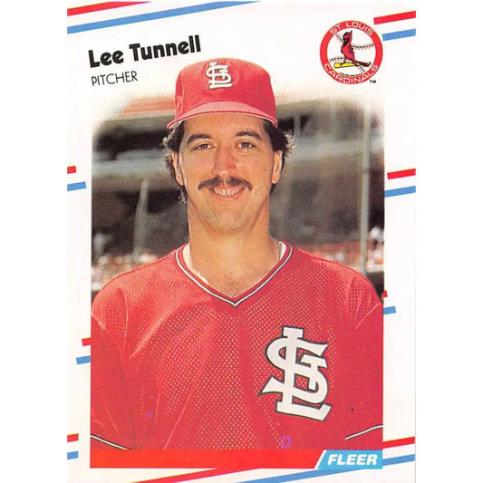 1988 Fleer #49 Lee Tunnell EX Excellent St. Louis Cardinals Baseball Card  Image 1