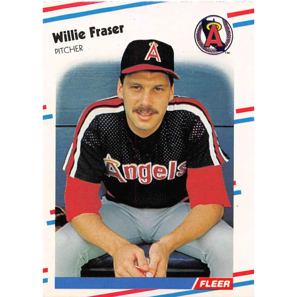 1988 Fleer #490 Willie Fraser EX Excellent California Angels Baseball Card  Image 1