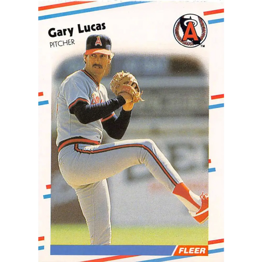 1988 Fleer #495 Gary Lucas EX Excellent California Angels Baseball Card  Image 1