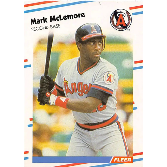 1988 Fleer #497 Mark McLemore EX Excellent California Angels Baseball Card  Image 1
