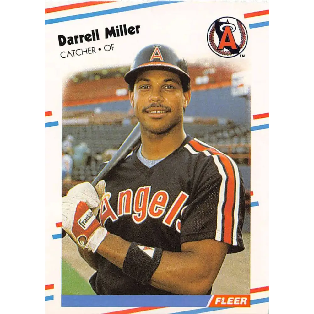 1988 Fleer #498 Darrell Miller EX Excellent California Angels Baseball Card  Image 1