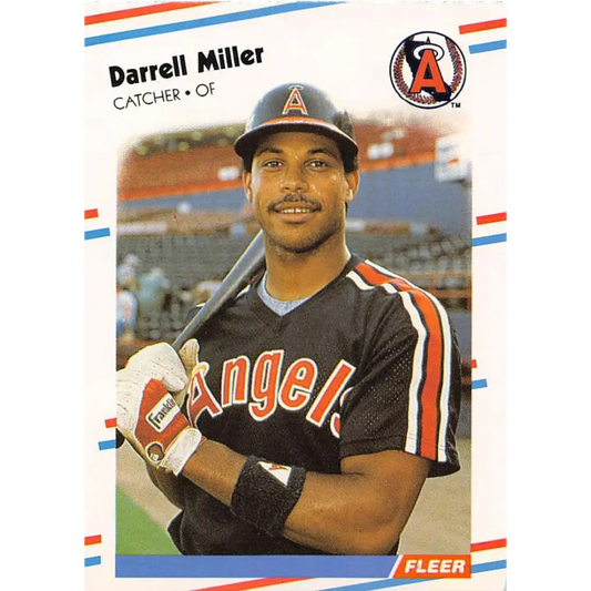 1988 Fleer #498 Darrell Miller EX Excellent California Angels Baseball Card  Image 1