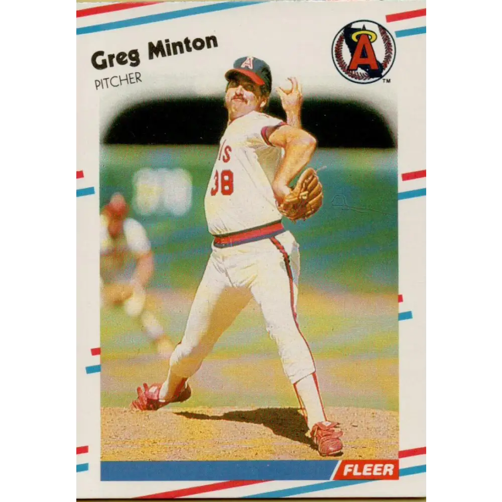 1988 Fleer #499 Greg Minton EX Excellent California Angels Baseball Card  Image 1