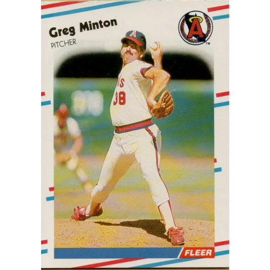 1988 Fleer #499 Greg Minton EX Excellent California Angels Baseball Card  Image 1