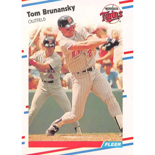 1988 Fleer #5 Tom Brunansky EX Excellent Minnesota Twins Baseball Card  Image 1