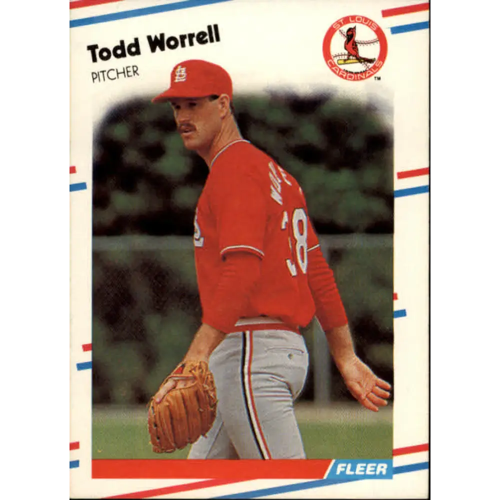 1988 Fleer #50 Todd Worrell EX Excellent St. Louis Cardinals Baseball Card  Image 1